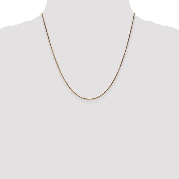 1.2mm 14k Yellow Gold Solid Diamond Cut Spiga Chain Necklace, 20 Inch - Picture 2 of 8
